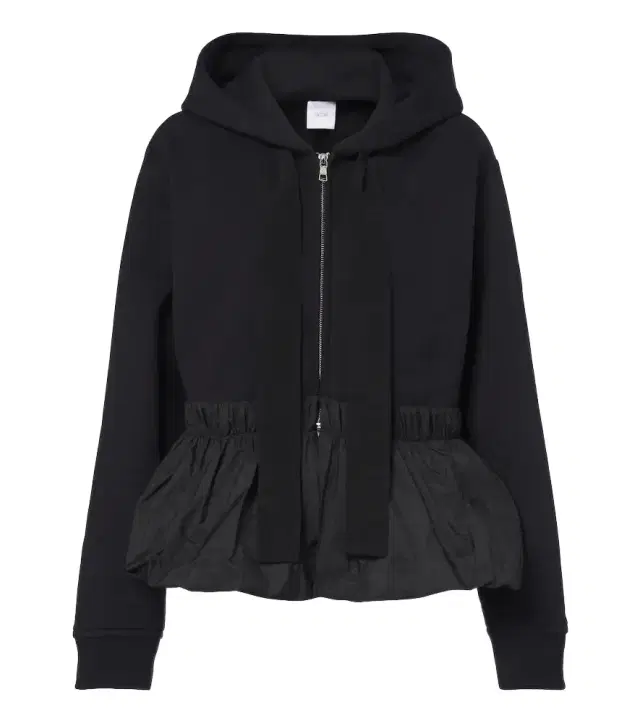 Patou Peplum cotton zip-up hoodie