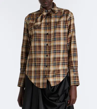 Patou Bow-detail checked cotton shirt | Thumbnail 3 Patou Bow-detail checked cotton shirt | Thumbnail 3