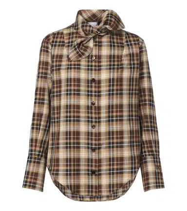 Patou Bow-detail checked cotton shirt | Thumbnail 1 Patou Bow-detail checked cotton shirt | Thumbnail 1