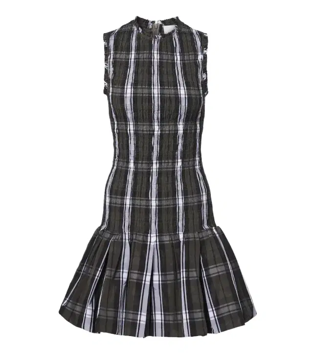 Patou Checked shirred minidress