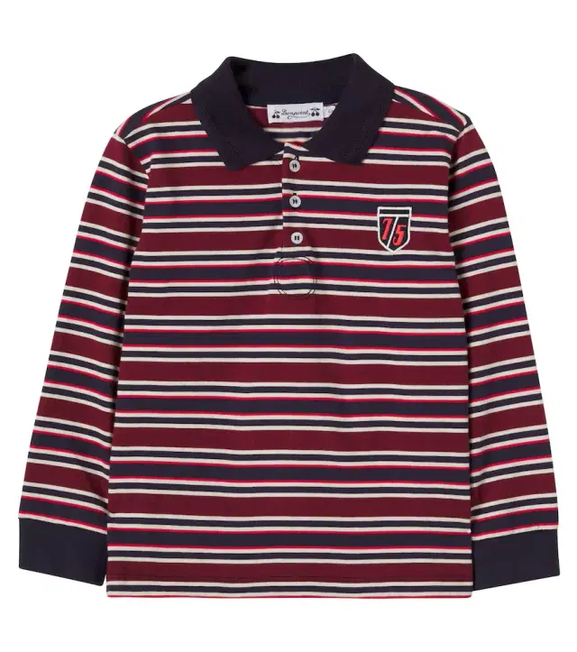 Bonpoint Mirko striped cotton polo shirt