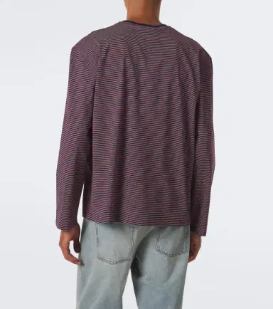Miu Miu Striped cotton jersey Henley shirt | Thumbnail 4