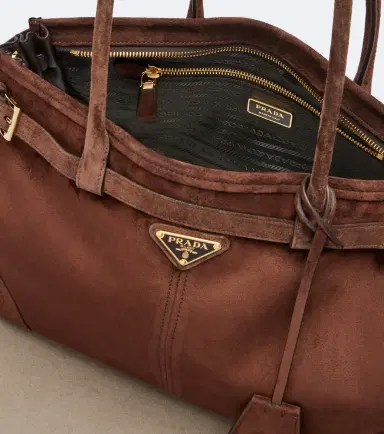 Prada Bonnie Large suede tote bag | Thumbnail 4 Prada Bonnie Large suede tote bag | Thumbnail 4