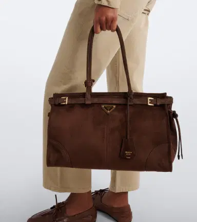 Prada Bonnie Large suede tote bag | Thumbnail 5 Prada Bonnie Large suede tote bag | Thumbnail 5