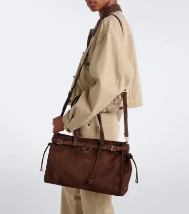 Prada Bonnie Large suede tote bag | Thumbnail 6 Prada Bonnie Large suede tote bag | Thumbnail 6
