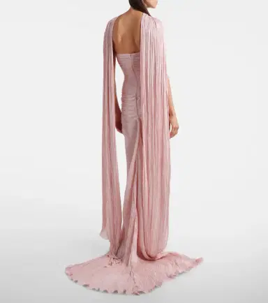 Marmar Halim Scarf-detail pleated bustier gown | Thumbnail 2 Marmar Halim Scarf-detail pleated bustier gown | Thumbnail 2