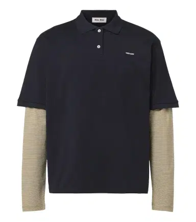 Miu Miu Layered cotton jersey polo shirt | Thumbnail 1 Miu Miu Layered cotton jersey polo shirt | Thumbnail 1