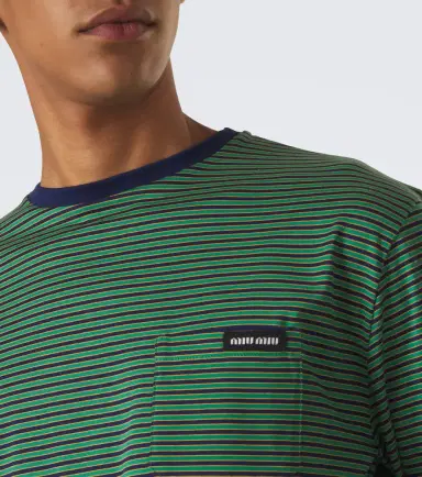 Miu Miu Striped cotton jersey T-shirt | Thumbnail 2