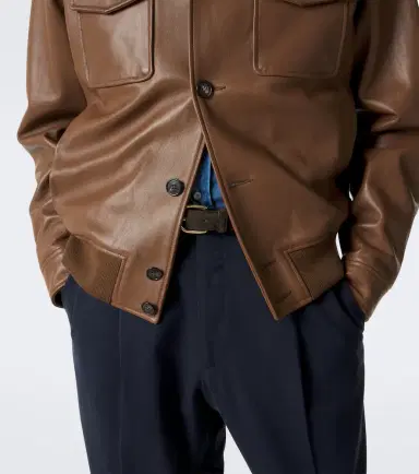 Slowear Leather bomber jacket | Thumbnail 4