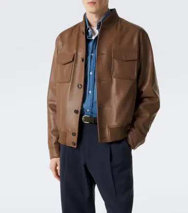 Slowear Leather bomber jacket | Thumbnail 5