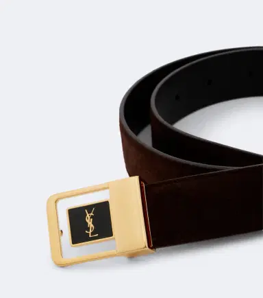 Saint Laurent Cassandre suede belt | Thumbnail 2 Saint Laurent Cassandre suede belt | Thumbnail 2