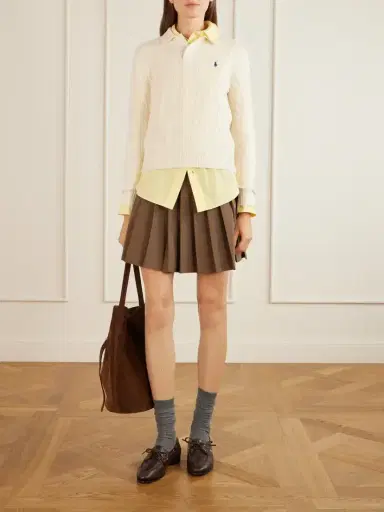 Polo Ralph Lauren Cable-knit Wool And Cashmere-blend Polo Sweater | Thumbnail 2