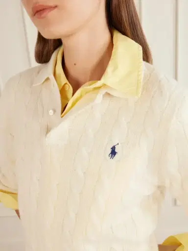 Polo Ralph Lauren Cable-knit Wool And Cashmere-blend Polo Sweater | Thumbnail 4