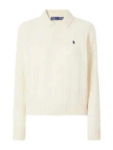 Polo Ralph Lauren Cable-knit Wool And Cashmere-blend Polo Sweater | Thumbnail 1
