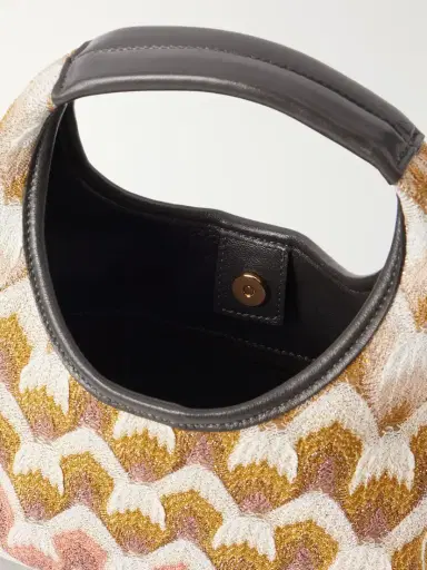Missoni Leather-trimmed Metallic Crochet-knit Mini Tote | Thumbnail 6