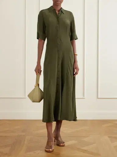 Veronica Beard Perenna Satin Midi Dress | Thumbnail 2