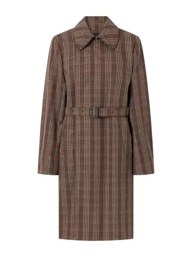 Wales Bonner Linear Belted Checked Wool-canvas Coat | Thumbnail 1 Wales Bonner Linear Belted Checked Wool-canvas Coat | Thumbnail 1