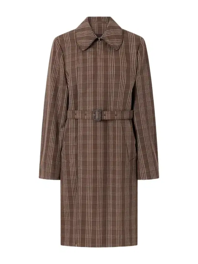 Wales Bonner Linear Belted Checked Wool-canvas Coat