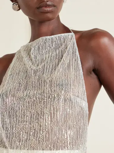 Ilkyaz Ozel Rayy Sequined Mesh Top | Thumbnail 4 Ilkyaz Ozel Rayy Sequined Mesh Top | Thumbnail 4