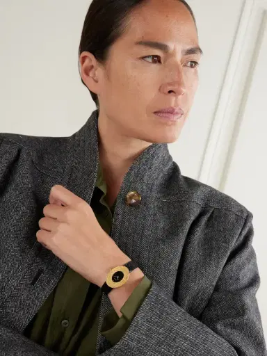 Stephanie Windsor + Piaget Vintage 1976 Oval Dress Hand-wound 18-karat Gold Onyx Watch, Ref. 99061 (6.5" Wrist) | Thumbnail 2