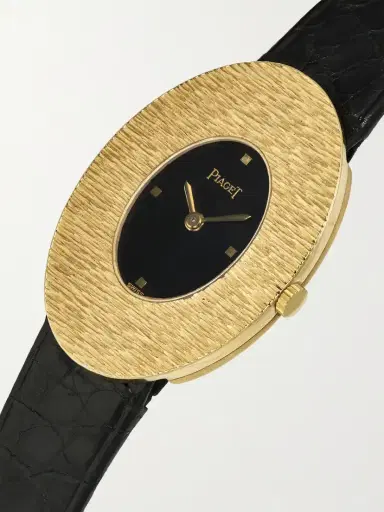 Stephanie Windsor + Piaget Vintage 1976 Oval Dress Hand-wound 18-karat Gold Onyx Watch, Ref. 99061 (6.5" Wrist) | Thumbnail 3