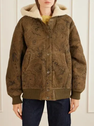 Etro Printed Suede Shearling Jacket | Thumbnail 3 Etro Printed Suede Shearling Jacket | Thumbnail 3