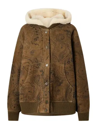 Etro Printed Suede Shearling Jacket | Thumbnail 1 Etro Printed Suede Shearling Jacket | Thumbnail 1