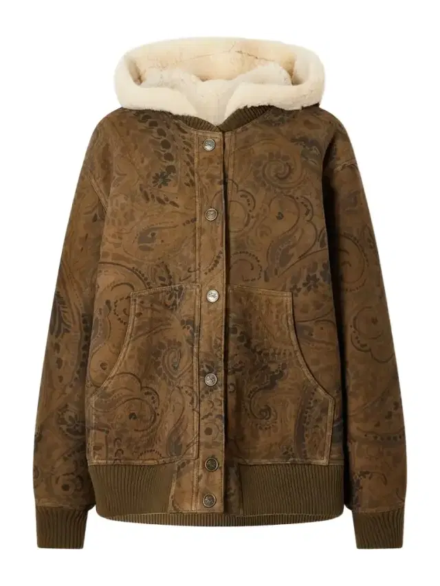 Etro Printed Suede Shearling Jacket
