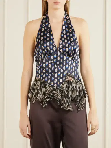 Staud Maeva Ruffled Printed Silk-blend Voile Top | Thumbnail 3 Staud Maeva Ruffled Printed Silk-blend Voile Top | Thumbnail 3