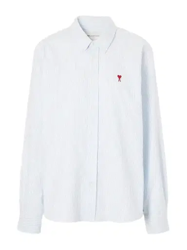 AMI PARIS Embroidered Striped Cotton Oxford Shirt | Thumbnail 1