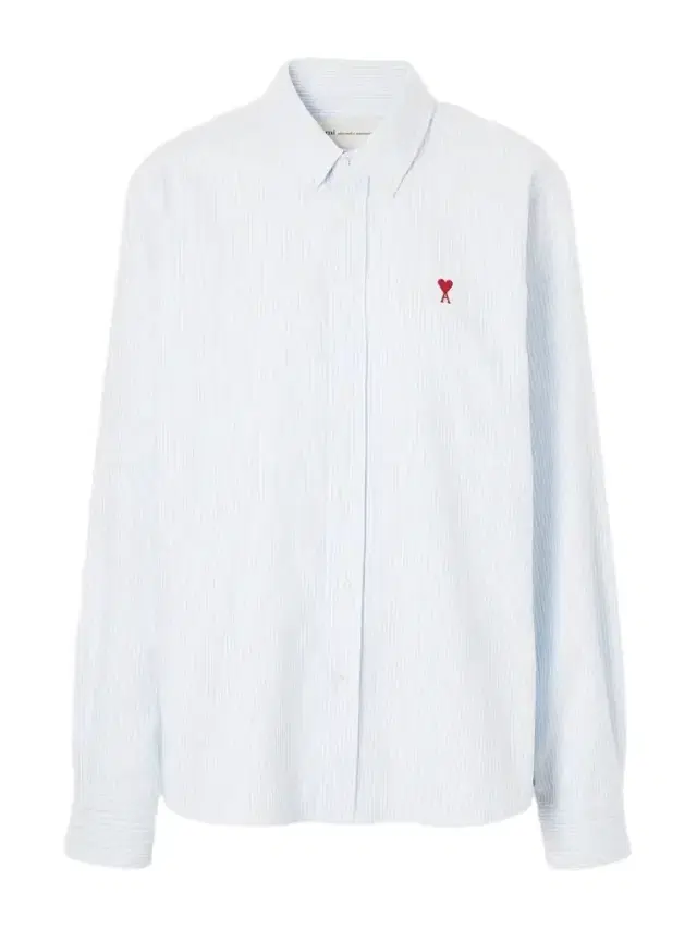 AMI PARIS Embroidered Striped Cotton Oxford Shirt