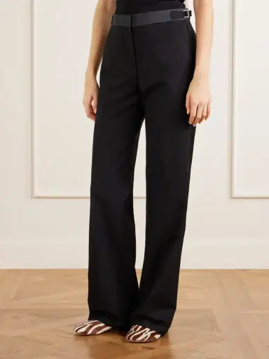 Wales Bonner Gallery Satin-trimmed Wool-twill Flared Pants | Thumbnail 3