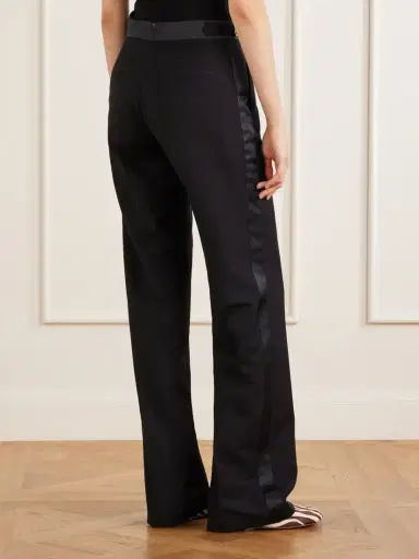 Wales Bonner Gallery Satin-trimmed Wool-twill Flared Pants | Thumbnail 4