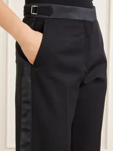 Wales Bonner Gallery Satin-trimmed Wool-twill Flared Pants | Thumbnail 5