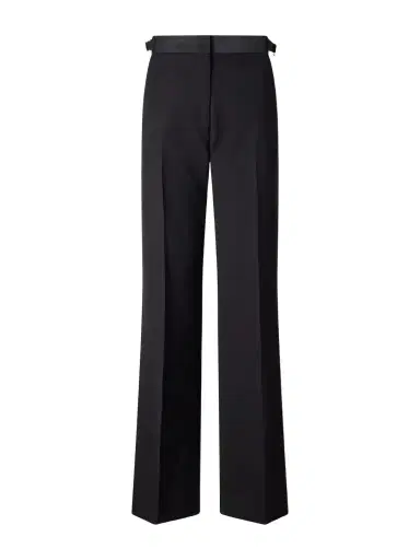 Wales Bonner Gallery Satin-trimmed Wool-twill Flared Pants | Thumbnail 1