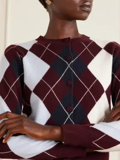 Arch4 Claridges Argyle Cashmere Cardigan | Thumbnail 4