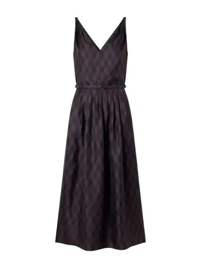 Oscar de la Renta Argyle Silk-twill Midi Dress