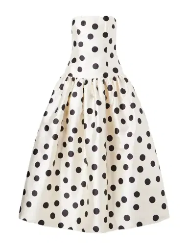Ilkyaz Ozel Leyla Strapless Polka-dot Satin Gown | Thumbnail 1