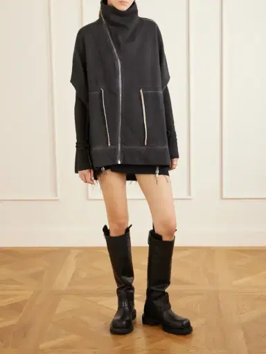 Rick Owens Mountain Sail Drawstring Cotton-jersey Jacket | Thumbnail 2 Rick Owens Mountain Sail Drawstring Cotton-jersey Jacket | Thumbnail 2
