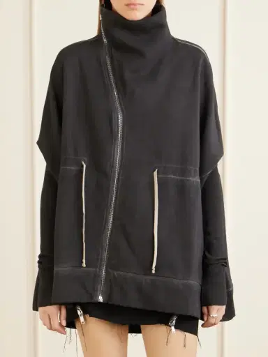 Rick Owens Mountain Sail Drawstring Cotton-jersey Jacket | Thumbnail 3 Rick Owens Mountain Sail Drawstring Cotton-jersey Jacket | Thumbnail 3