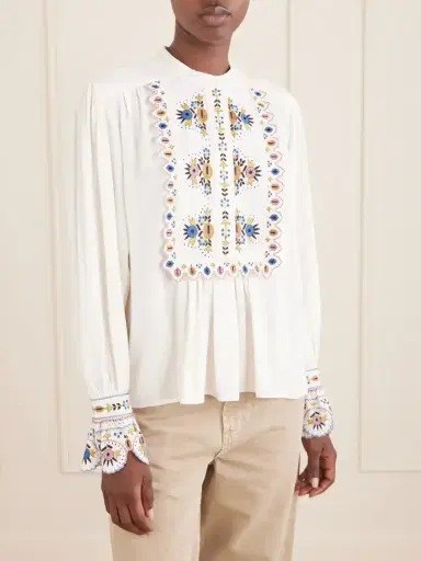 Marant Étoile Monique Embroidered Linen-blend Blouse | Thumbnail 3