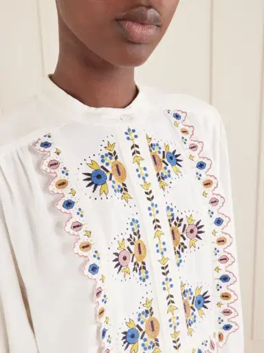 Marant Étoile Monique Embroidered Linen-blend Blouse | Thumbnail 5