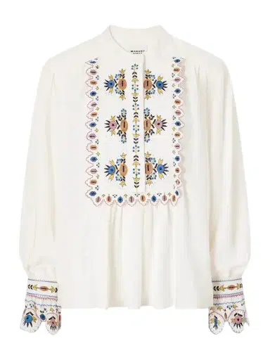 Marant Étoile Monique Embroidered Linen-blend Blouse | Thumbnail 1