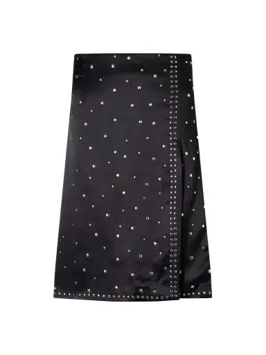 Wales Bonner Cosmic Embellished Satin Midi Skirt | Thumbnail 1 Wales Bonner Cosmic Embellished Satin Midi Skirt | Thumbnail 1