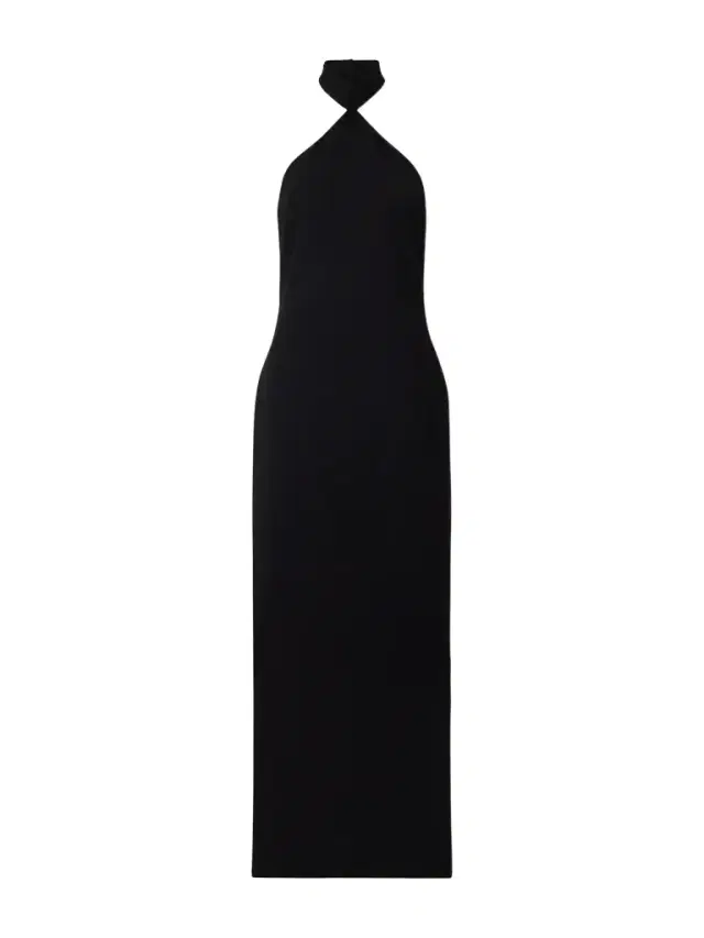 Ilkyaz Ozel Kailash Crepe Halterneck Gown