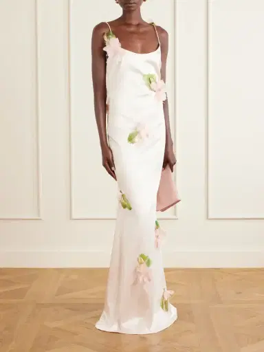 Ilkyaz Ozel Mellow Floral-embellished Satin Gown | Thumbnail 2