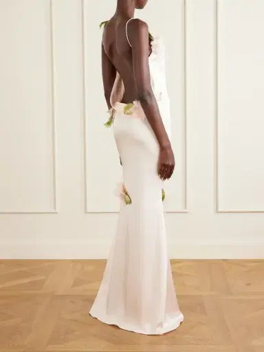 Ilkyaz Ozel Mellow Floral-embellished Satin Gown | Thumbnail 3