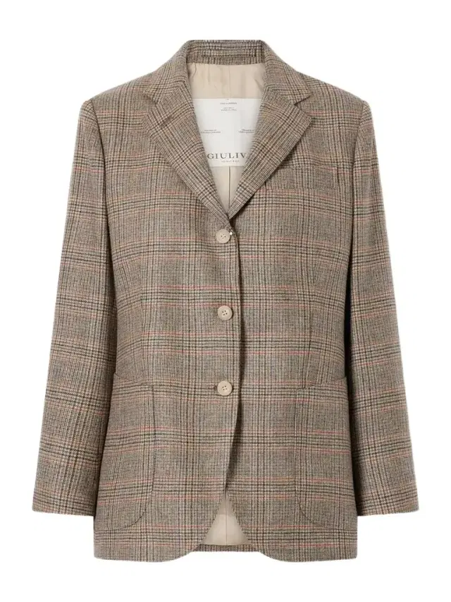 Giuliva Heritage The Andrea Prince Of Wales Wool And Cashmere-blend Blazer