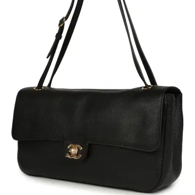 Chanel Chanel Maxi "Souplissimo" Small Flap Bag Black Grained Calfskin Gold Hardware | Thumbnail 5