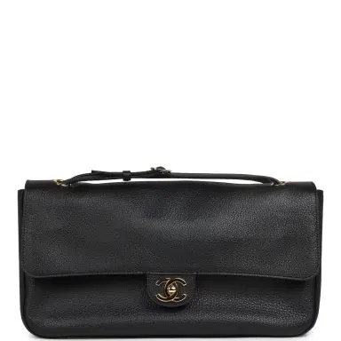 Chanel Chanel Maxi "Souplissimo" Small Flap Bag Black Grained Calfskin Gold Hardware | Thumbnail 2